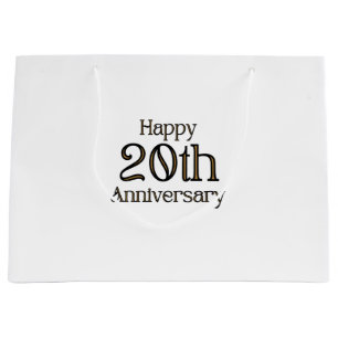 Sacs Cadeau Grand Format "Joyeux 20e Anniversaire"