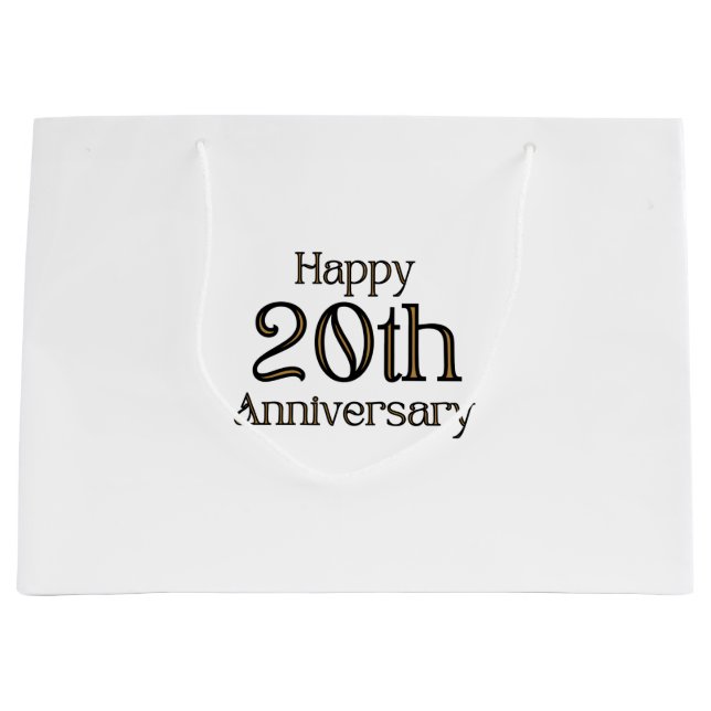Sacs Cadeau Grand Format "Joyeux 20e Anniversaire" (Devant)