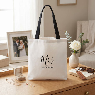 Sacs Cadeau Mariage Minimaliste Calligraphie Noir 