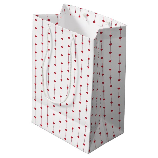 Sacs cadeau Valentine Coeurs rouges mignons (Dos Angle)