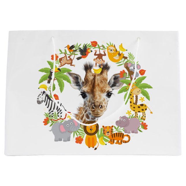 Sacs Cadeaux Animaux Anniversaire Grand (Devant)