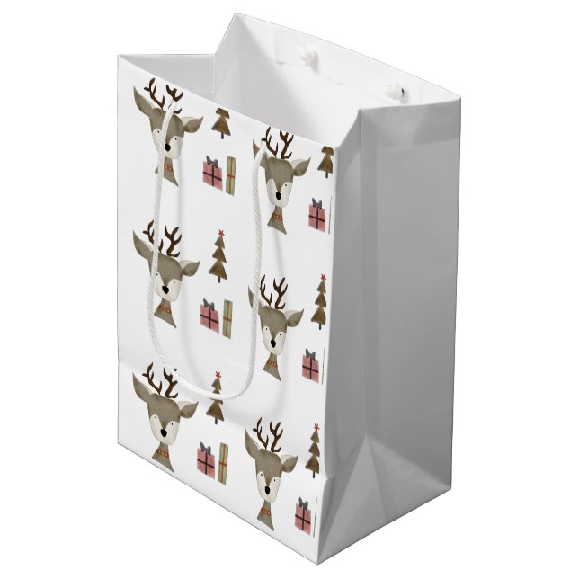 Sacs Cadeaux | Aquarelle | Reindeer (Devant Angle)