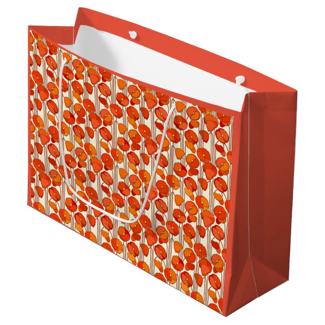 Sacs Cadeaux Art Nouveau Coquelicots (Devant Angle)