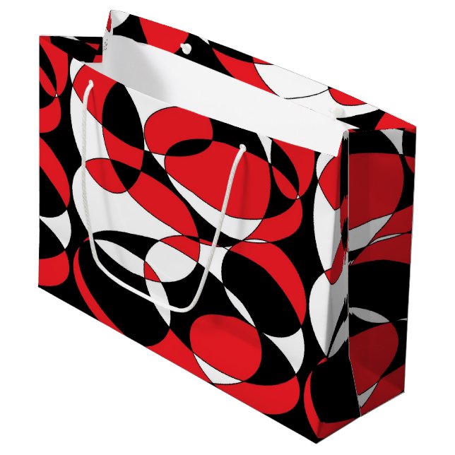 Sacs cadeaux Black, White et Red Elliptiques (Devant Angle)