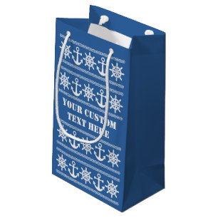 Sacs cadeaux couleur et texte personnalisés nautiq