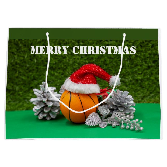 Sacs cadeaux de basket-ball Joyeux Noël (Devant)