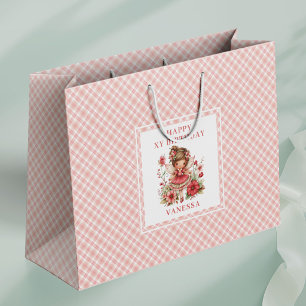 Sacs Cadeaux de Naissance Fleuris Rose Fée Douce F