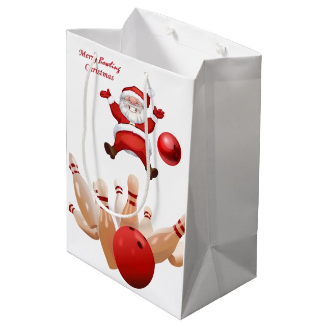 Sacs Cadeaux de Noël Bowling Père Noël (Dos Angle)