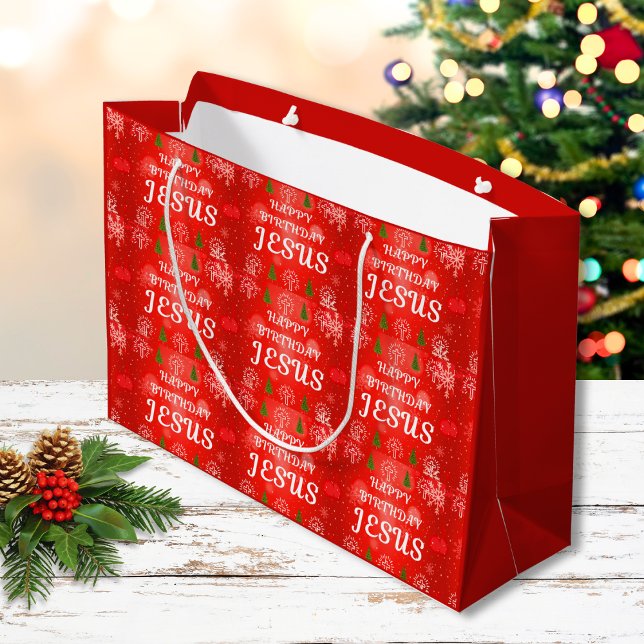 Sacs Cadeaux de Noël Chrétiens Joyeux Anniversaire (Happy Birthday Jesus  Gift Wrap. Happy Birthday Jesus Gift Bags. Personalized Christian Gift Bags.)