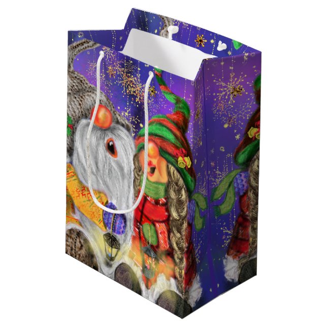 Sacs Cadeaux de Noël Lutins Heureux (Dos Angle)