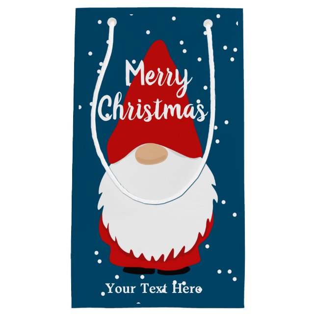 Sacs cadeaux de Noël personnalisés avec mignon gno (Devant)