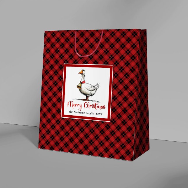 Sacs Cadeaux d'Humour de Joyeux Canard de Noël (Christmas Playful Silly Goose Humor Gift Bags)