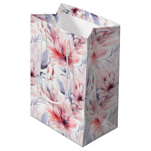 Sacs Cadeaux Fleuris Rose Lavande Aquarelle Élégan