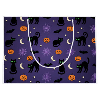 Sacs Cadeaux Halloween Violets Citrouilles Chats N