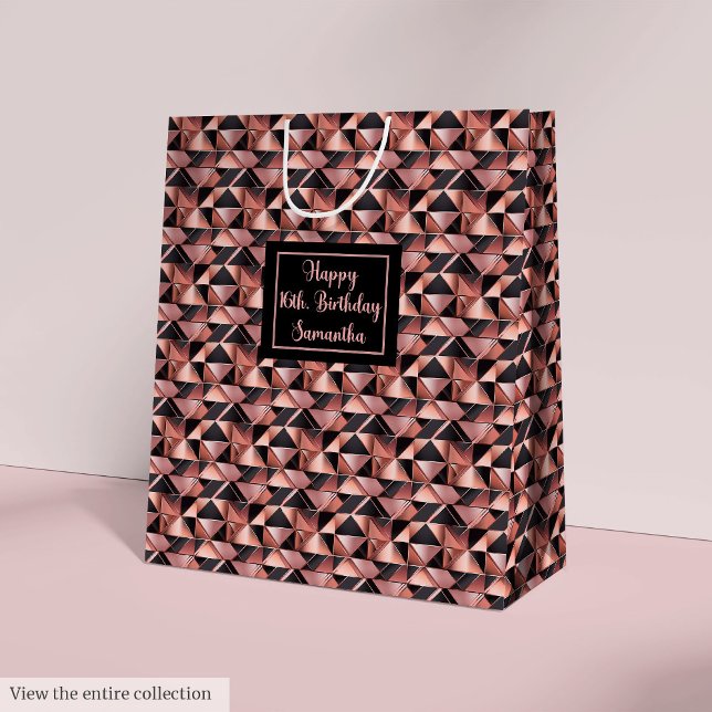 Sacs Cadeaux Jolies Rose Doré et Noir Style Luxe (Pretty Gift Bags Rose Gold and Black Luxe Style)