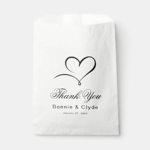 Sacs Cadeaux Mariage Élégant Heart Mark Blanc