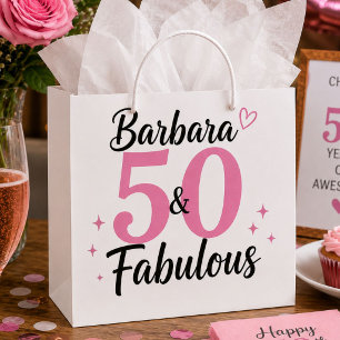 Sacs cadeaux personnalisés 50 & Fabulous pour anni