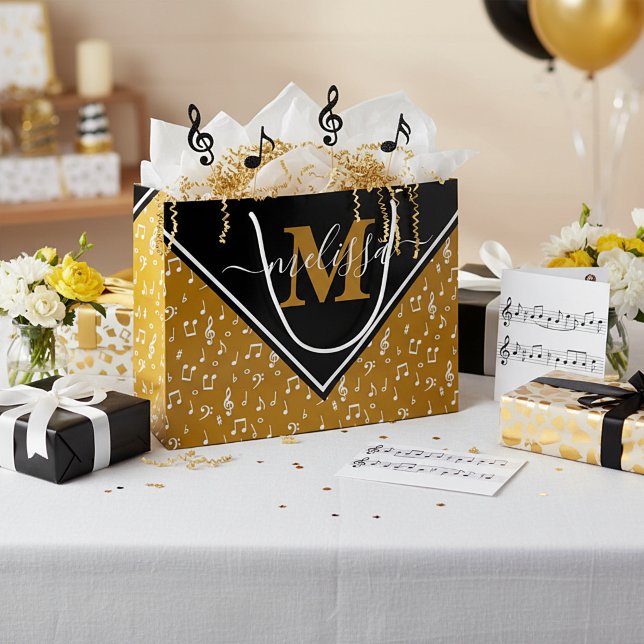 Sacs cadeaux personnalisés avec des symboles music (Créateur téléchargé)