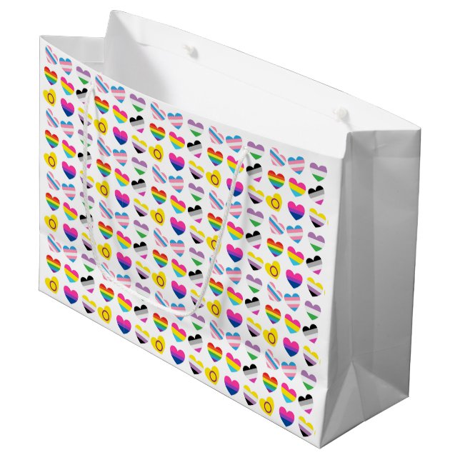 Sacs cadeaux Pride Hearts (Devant Angle)