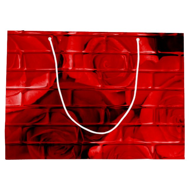 Sacs Cadeaux Zazzle 02-Rouge- Roses de Briques (Dos)
