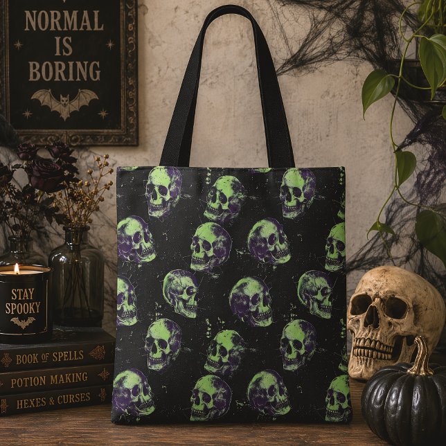 Sacs crânes verts gothiques Grunge Halloween (Créateur téléchargé)
