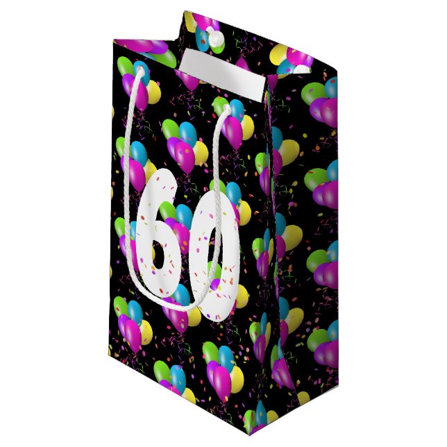 Sacs de ballons et confettis pour 60 ans (Devant Angle)