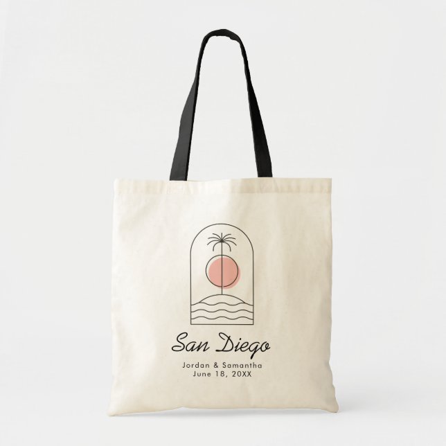 Sacs de bienvenue de destination Mariage San Diego (Devant)
