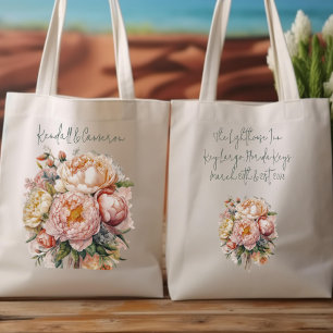 Sacs de bienvenue mariage Pink Peonies Design