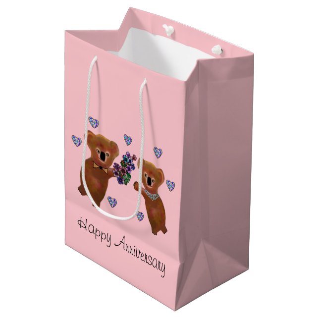 Sacs de cadeau d'anniversaire d'amour de koala (Devant Angle)