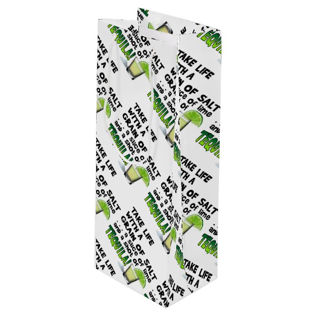 SACS DE CADEAU - LA VIE, CHAUX, SEL, TEQUILA ! (Devant Angle)