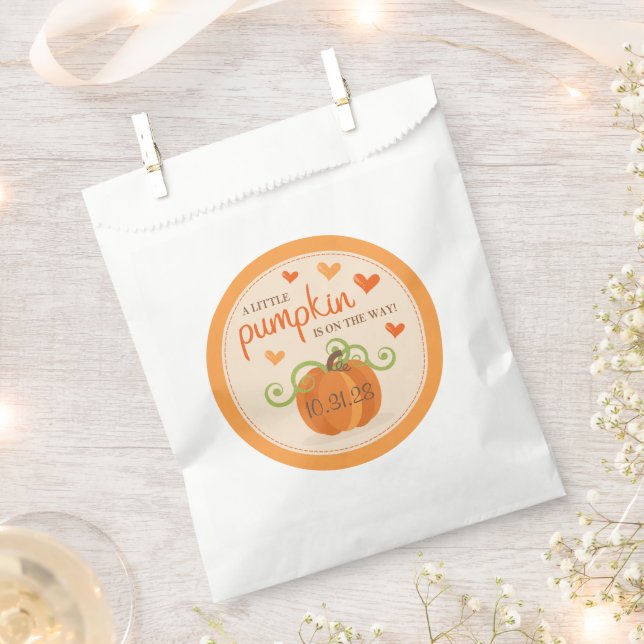 Sacs de cadeaux de Baby Shower Citrouille Mignonne (Coupé)