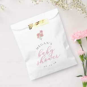 Sacs de cadeaux de baby shower Fleur sauvage - Ros