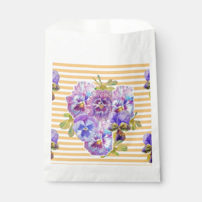 Sacs de cadeaux de fête floraux art Pansy jaune (Devant)