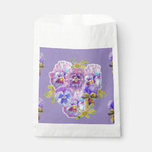 Sacs de cadeaux de fête floraux violets de pensée 