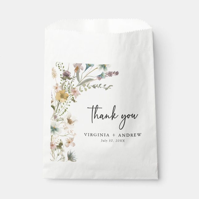 Sacs de cadeaux de mariage floraux (Devant)
