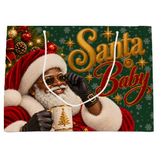 Sacs de cadeaux de Noël afro-américains Santa Baby
