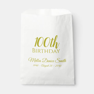 Sacs de cadeaux personnalisés pour les 100 ans