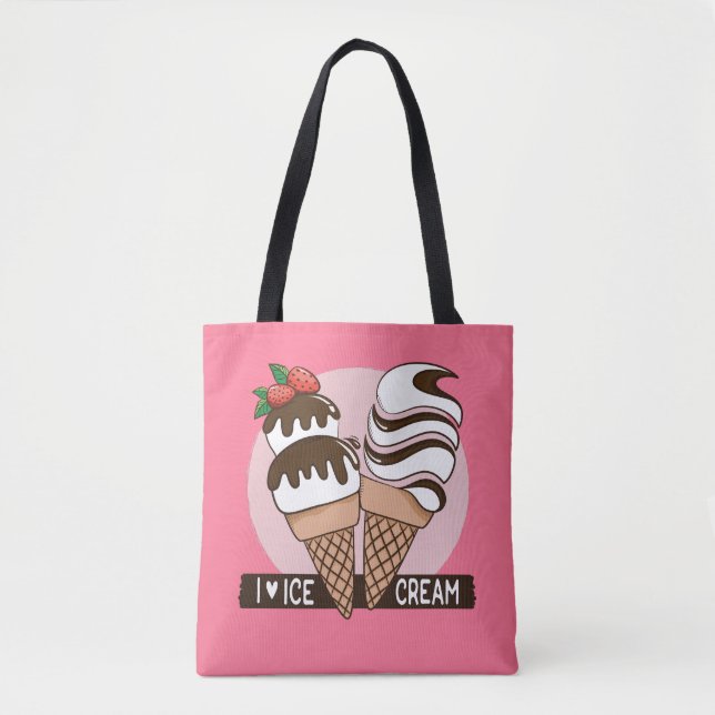 Sacs de couleur personnalisés Ice Cream Lover (Devant)