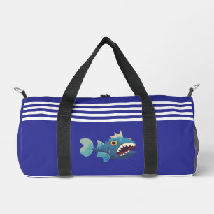 Sacs de couture rayés marine poissons piranhas ble