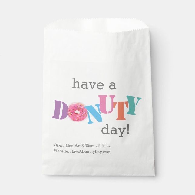 Sacs de Faveur - Ayez une journée DONUTY ! (Devant)