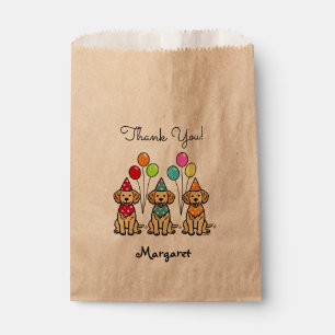 Sacs de faveur d'anniversaire de chiots de golden