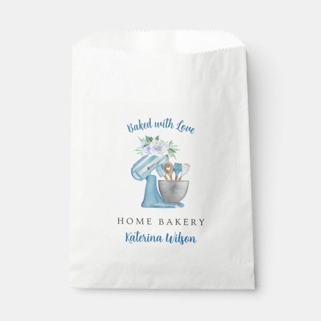 Sacs de faveur de boulangerie à domicile floraux b (Devant)