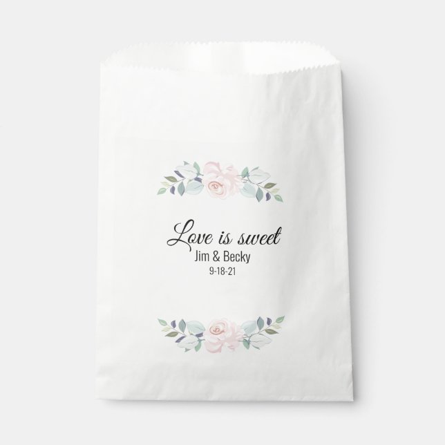 Sacs de faveur de COQUILLE floraux simples (Devant)