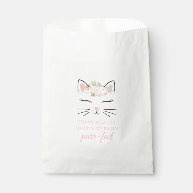 Sacs de faveur de fête d'anniversaire de chaton vi (Devant)