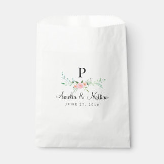 Sacs de Faveur de Floral de Aquarelle Douce Rose