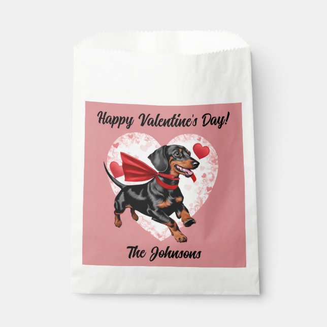Sacs de faveur de la Saint-Valentin pour teckel (Devant)