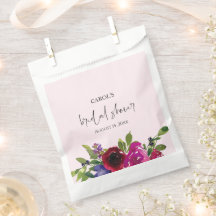 Sacs de Faveur Fleuris Aquarelle Rose Clair