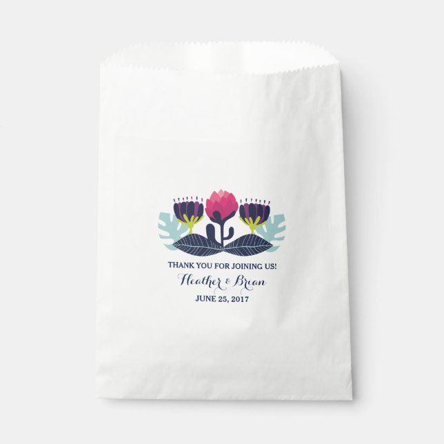Sacs de faveur pour mariage floral funky (Devant)