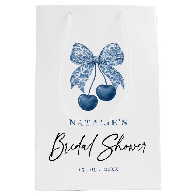 Sacs de faveurs de Baby Shower Bleu Quelque Chose  (Devant)
