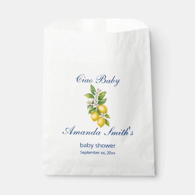 Sacs de faveurs de Baby Shower Ciao Baby (Devant)